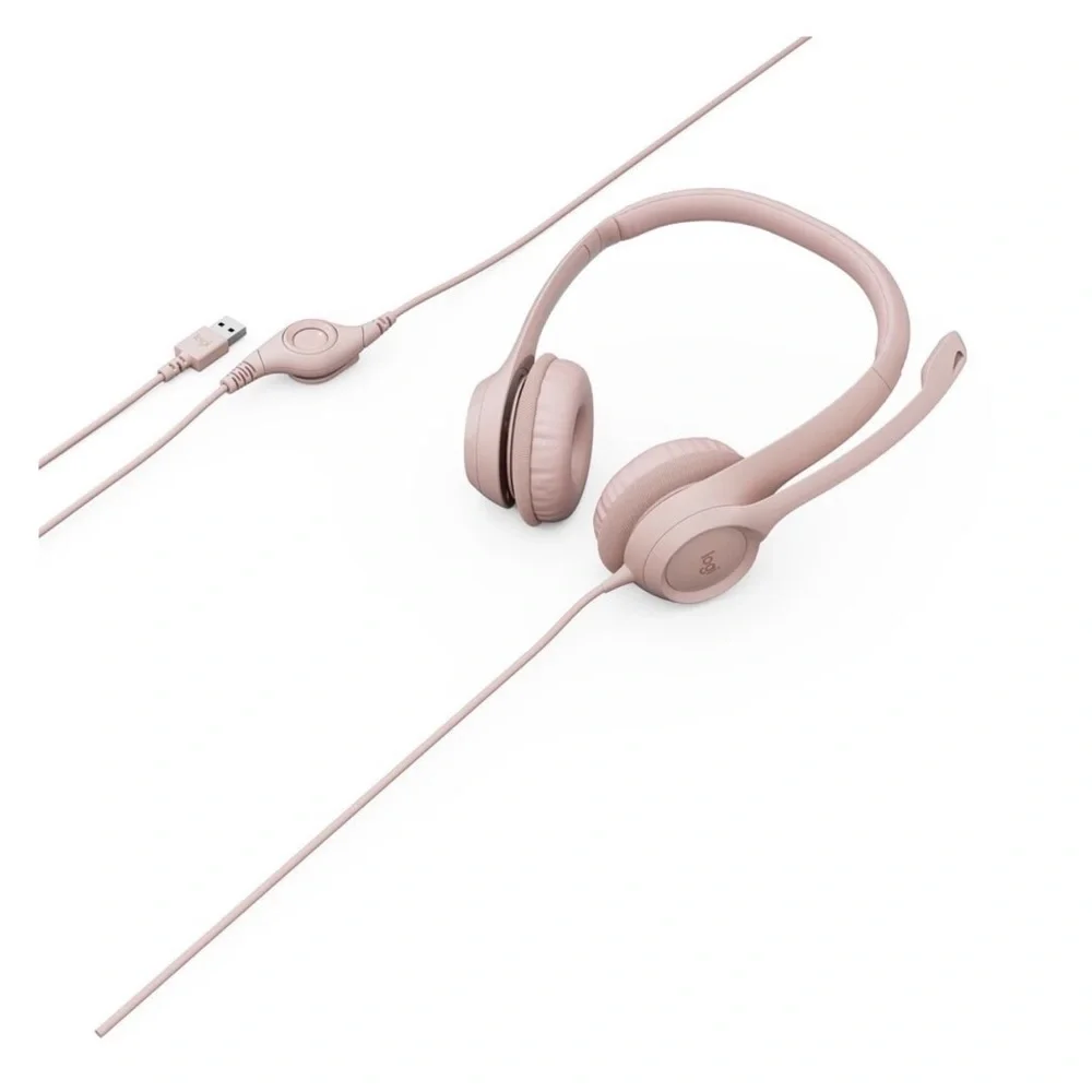 Logitech Wired USB Headset, Stereo Headphones w/Noise-Cancelling Microphone, USB